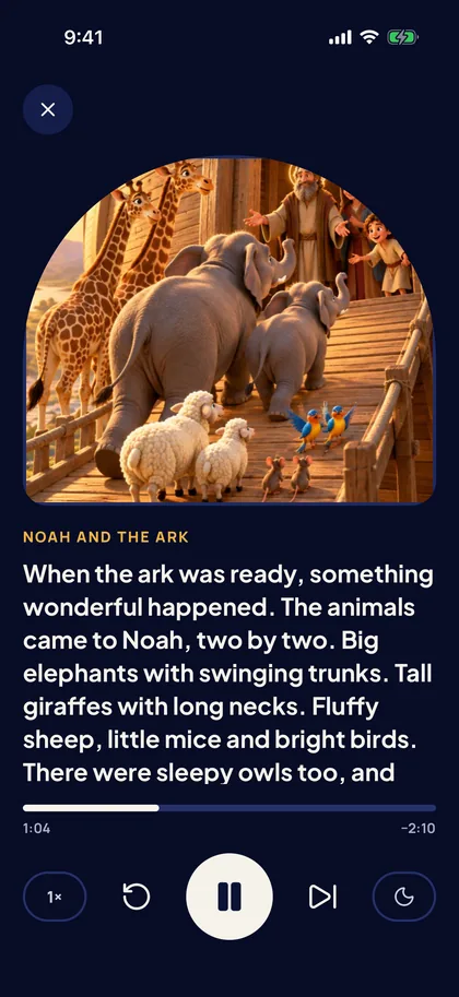 Noah and the Ark in the story player